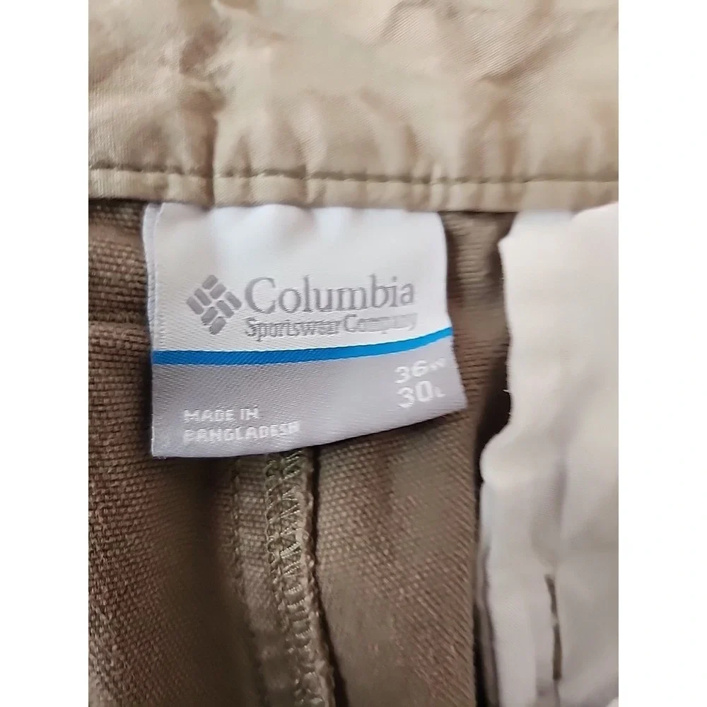 Columbia Sport Men's 36W/30L Flex ROC Cargo Pant Tan Hike Outdoor Rugged Comfort
